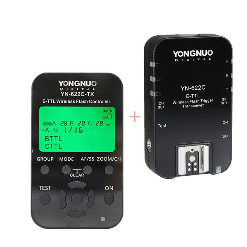 YONGNUO YN622C-KIT Wireless E-TTL Flash Trigger Kit with LED Screen for Canon including 1X YN622C-TX Controller and 1X YN622 C Transceiver