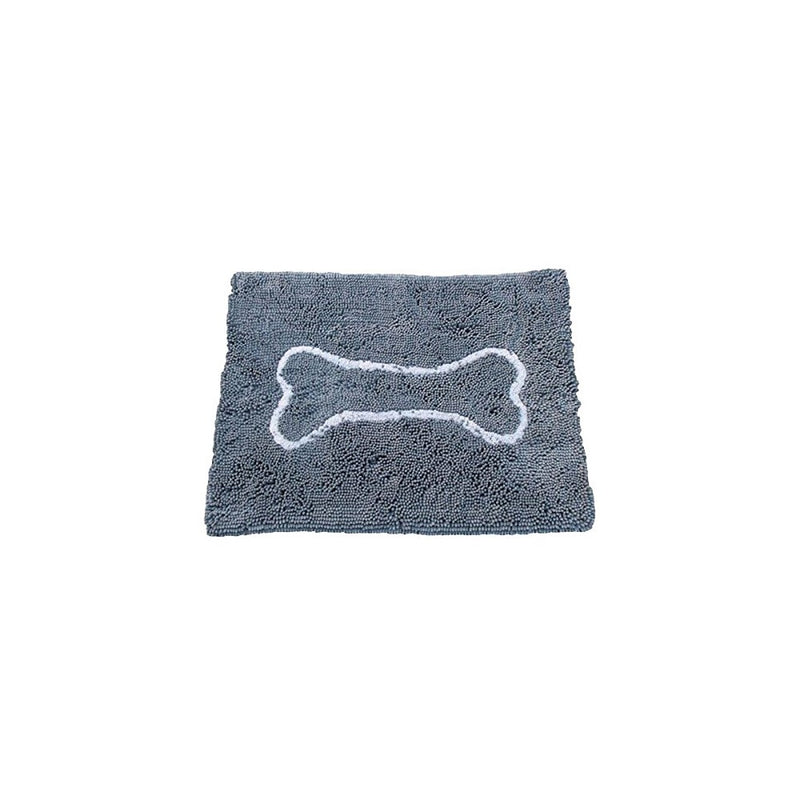 Soggy Doggy Slopmat Small 18" x 24" Microfiber Chenille Placemat for Sloppy Dogs, Grey