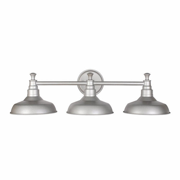 Design House 520312 Kimball 3 Light Vanity Light, Galvanized Steel Finish