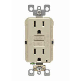 Leviton GFNT1-3I Self-Test SmartlockPro Slim GFCI Non-Tamper-Resistant Receptacle with LED Indicator, 15-Amp, 3-Pack, Ivory