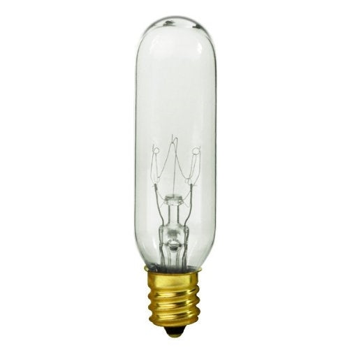 Bulbrite 25T6 Candelabra Base, 120V 25-Watt Incandescent T6 Tubular Light, Clear