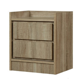 1 Compartment Wooden Nightstand with False 2 Drawer Front, Brown