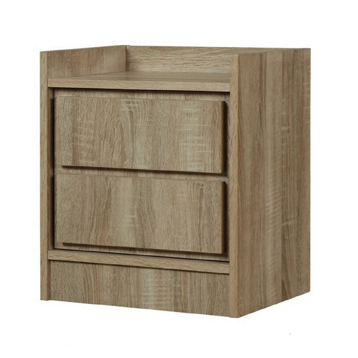 1 Compartment Wooden Nightstand with False 2 Drawer Front, Brown
