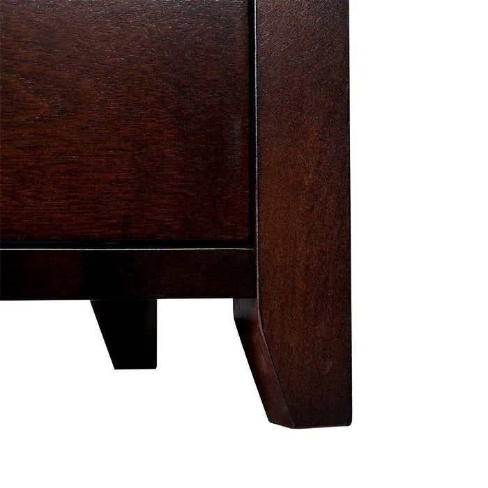 5 Drawers Wooden Frame Chest with Chamfered Legs, Cherry Brown