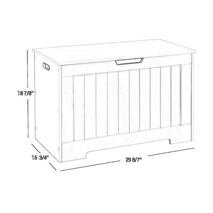 Plank Style Entryway Storage Chest with Lift Top Opening, White