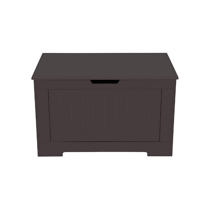 Plank Style Entryway Storage Chest with Lift Top Opening, Espresso Brown