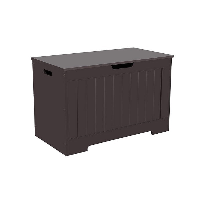 Plank Style Entryway Storage Chest with Lift Top Opening, Espresso Brown