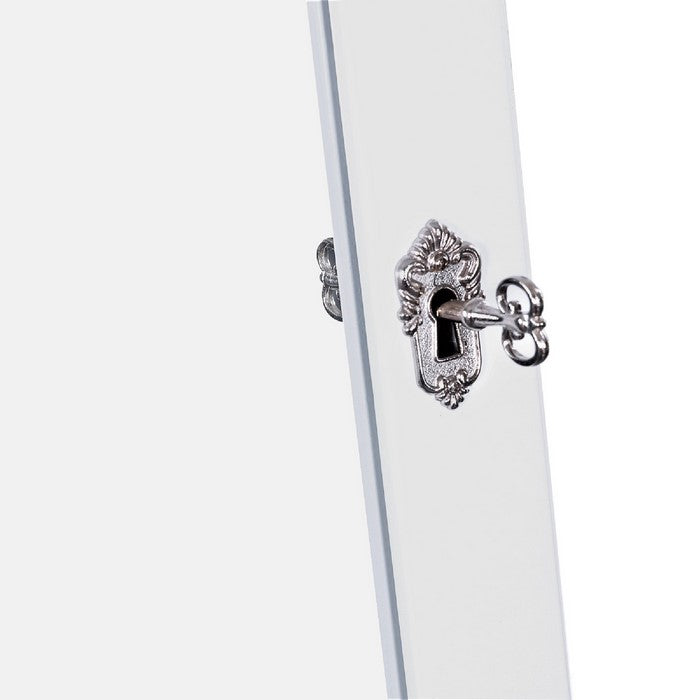 Jewelry Organizer Cabinet with Felt Lining and Multiple Hooks, White