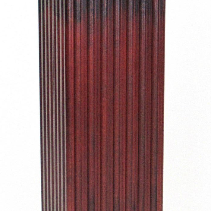 Square Shaped Column Pedestal with Reeded Design, Brown
