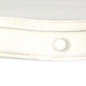 1 Drawer Half Moon Shaped Console with Bulged Front and Turned Legs, White