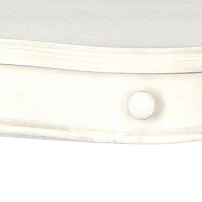 1 Drawer Half Moon Shaped Console with Bulged Front and Turned Legs, White