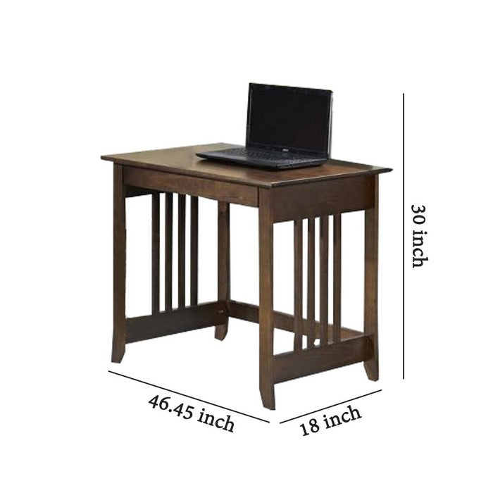Rectangular Wooden Laptop Table with Slatted Side Panel, Brown