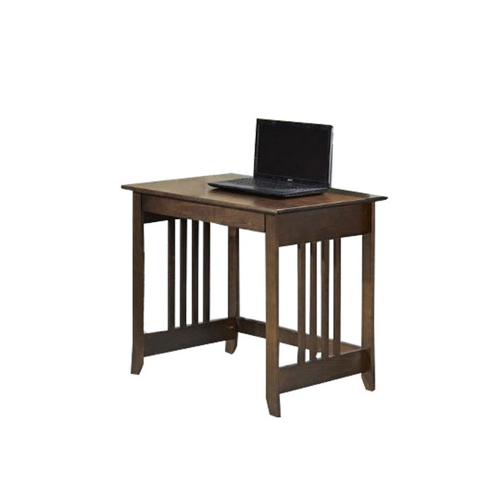 Rectangular Wooden Laptop Table with Slatted Side Panel, Brown