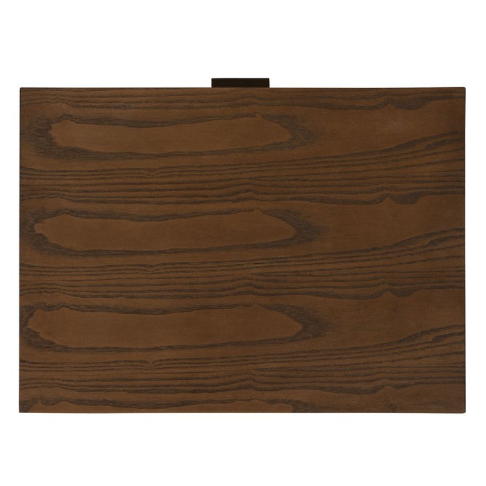 Grained Wooden Frame Nightstand with 1 Drawer and 1 Open Shelf, Brown