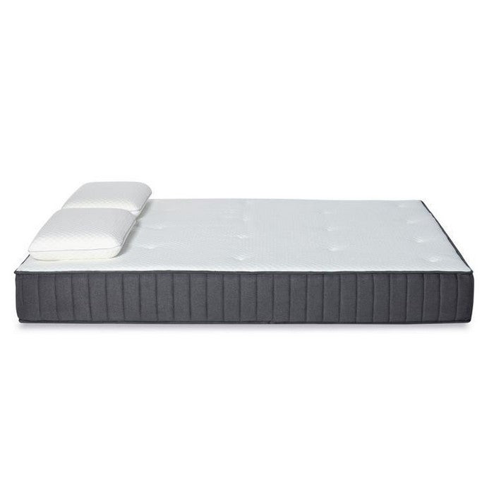 Queen Size Gel Infused Memory Foam Mattress, White and Gray