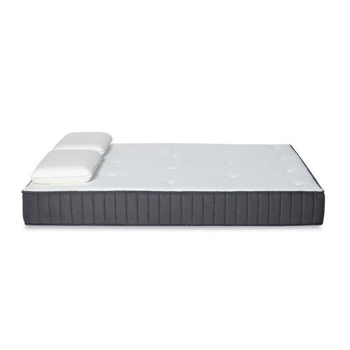 King Size Gel Infused Memory Foam Mattress, White and Gray
