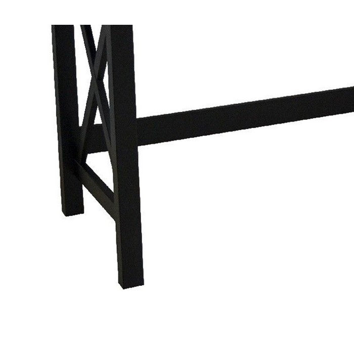Transitional 1 Drawer Wooden Laptop Desk with X Frames, Black