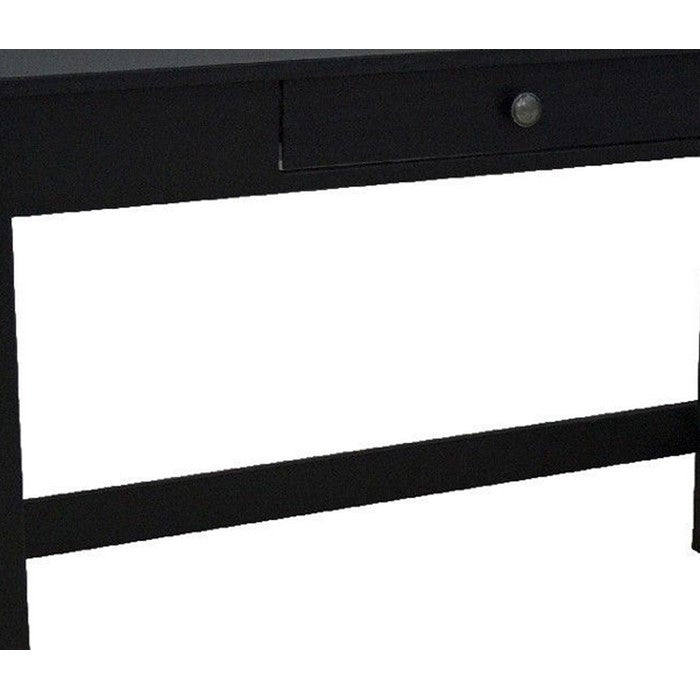 Transitional 1 Drawer Wooden Laptop Desk with X Frames, Black