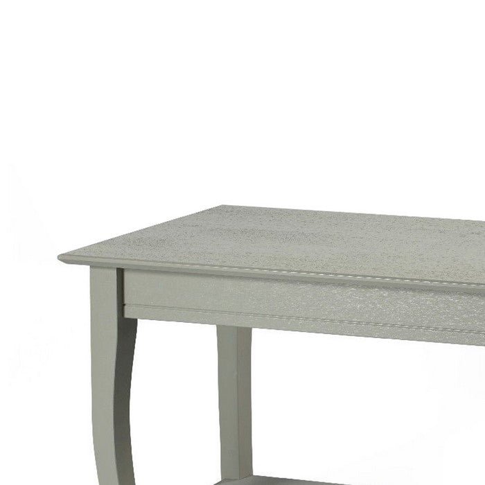 Wooden Console Table with Open Bottom Shelf and Sabre Legs, Gray