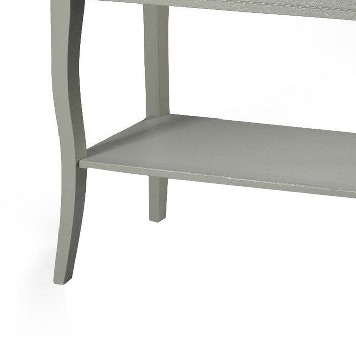 Wooden Console Table with Open Bottom Shelf and Sabre Legs, Gray