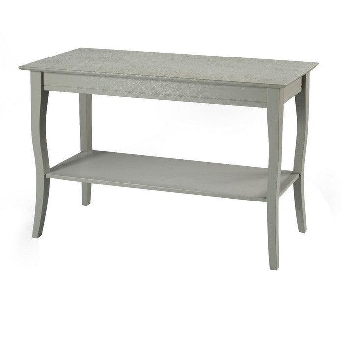 Wooden Console Table with Open Bottom Shelf and Sabre Legs, Gray