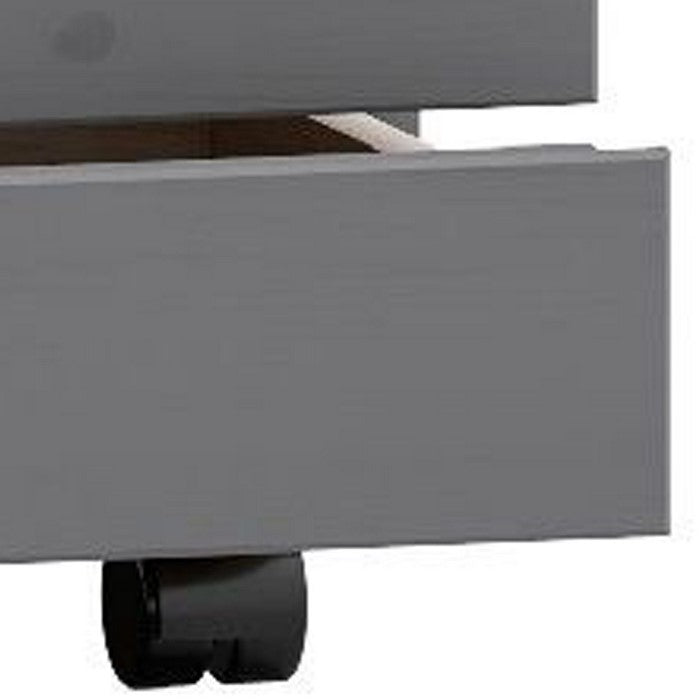 Rolling Storage Cart with Cut Out Pulls and 6 Drawers, Gray