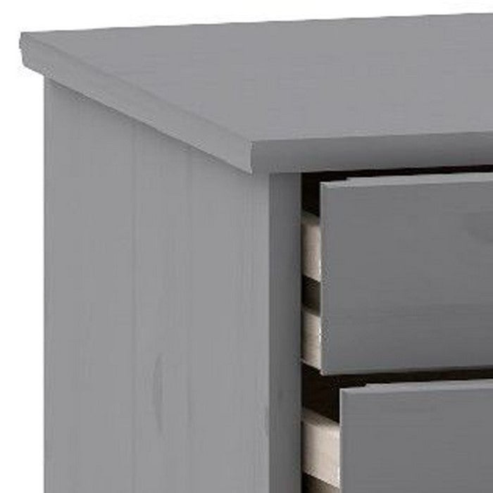 Rolling Storage Cart with Cut Out Pulls and 6 Drawers, Gray