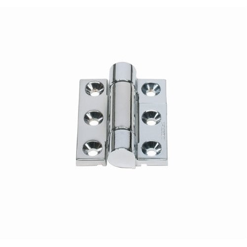 Friction Hinge with Hole, Zinc Alloy, Satin Chrome, 2-9/16" Leaf Height, 1-31/32" Open Width, 13.0 lbs/in Torque per piece (Pack of 1)