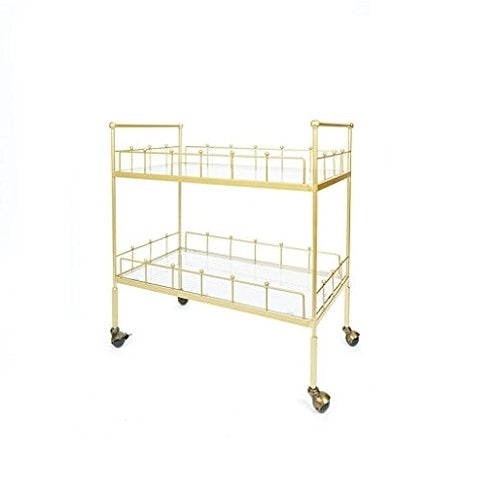 Fitz 2-Tier Rectangular Serving Cart (Gold)