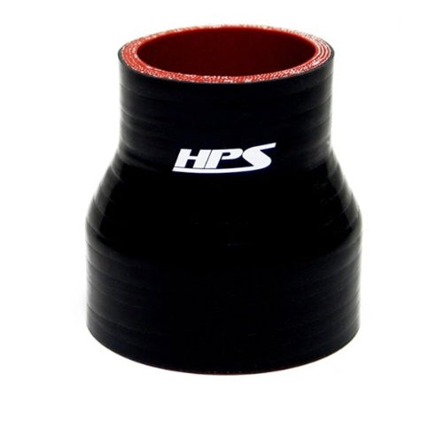 HPS HTSR-200-238-BLK Silicone High Temperature 4-ply Reinforced Reducer Coupler Hose, 80 PSI Maximum Pressure, 3" Length, 2" > 2-3/8" ID, Black