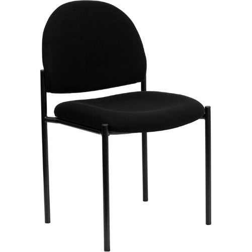 Flash Furniture Comfort Black Fabric Stackable Steel Side Reception Chair