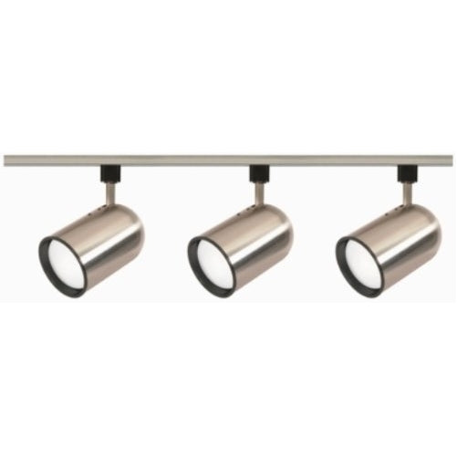 Nuvo Lighting TK342 3-Light Line Voltage R30 Bullet Cylinder Track Light Kit, Brushed Nickel