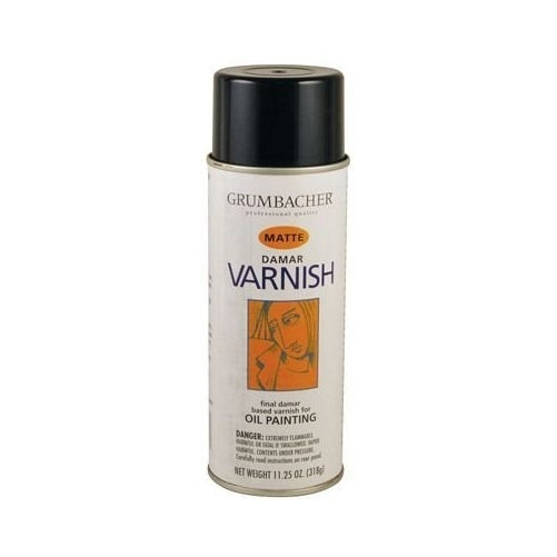 Grumbacher Damar Matte Varnish Spray For Oil Painting, 11.25 oz Can