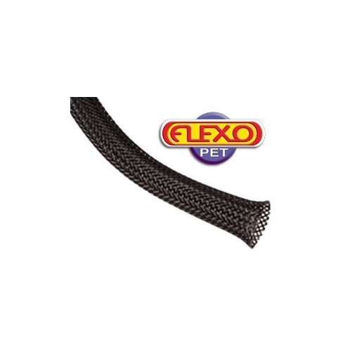 Techflex PTN0.25BK25 Flexo PET General Purpose 1/4-inch Braided Cable Sleeve, Black - 25 Foot