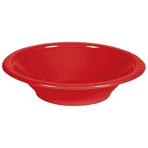 Creative Converting 28103151 20 Count Touch of Color Plastic Bowl, 12 oz, Classic Red