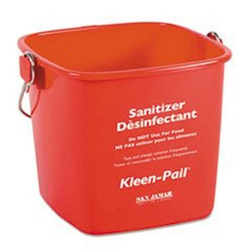 San Jamar KP196RD Kleen-Pail 6 Quart Size Red Pail Container (Pack of 12)