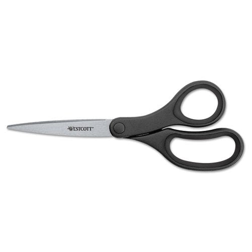 Westcott 9-Inch KleenEarth Basic Straight Scissors, Black (15586)