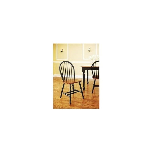 BETTER HOMES AND GARDENS WINDSOR KITCHEN CHAIRS SET OF 2 AUTUMN LANE BLACK & OAK