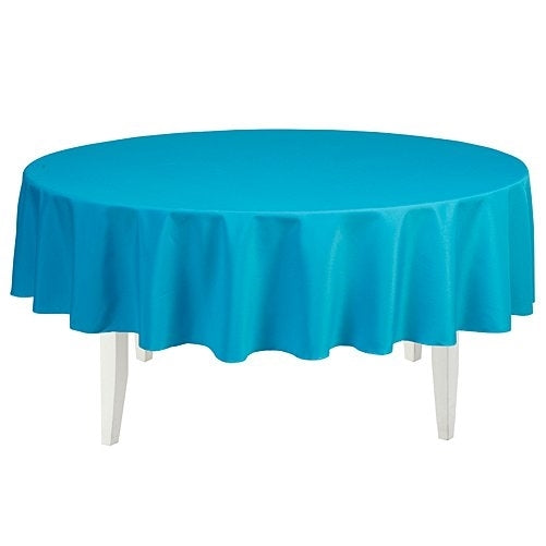 LinenTablecloth 90-Inch Round Polyester Tablecloth Turquoise