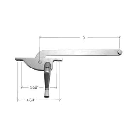 CRL Almn 9" Left Hand Teardrop Series Casement Window Operator - 5009LHAL