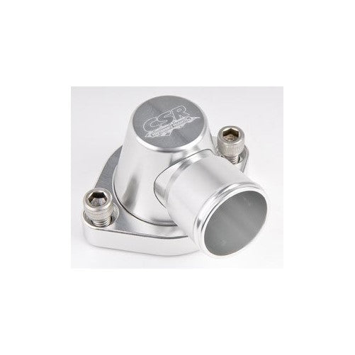 CSR Performance Products 911C Clear Anodized Swivel Style Thermostat Housing for GM and Mopar Engine using 1-1/4" Hose