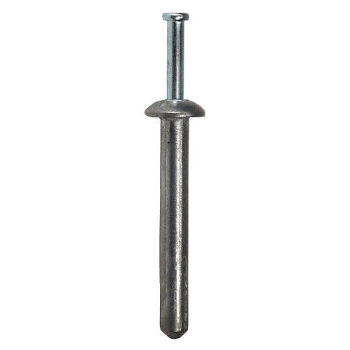 Powers Fastening Innovations 02804 1/4-Inch by 3-Inch Mushroom Head Zamac Nailing with Carbon Steel Nail , 100 Per Box