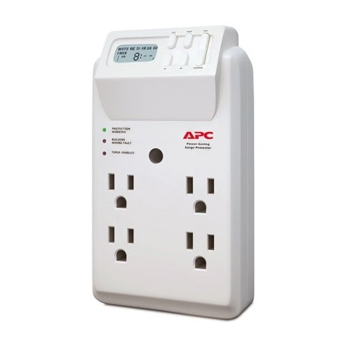 APC 4-Outlet Wall Surge Protector with Timer-Controlled Outlets, SurgeArrest Essential (P4GC)