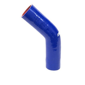 HPS HTSEC45-044-BLUE Silicone High Temperature 4-ply Reinforced 45 degree Elbow Coupler Hose, 100 PSI Maximum Pressure, 2.5" Leg Length on each side, 4/9" ID, Blue