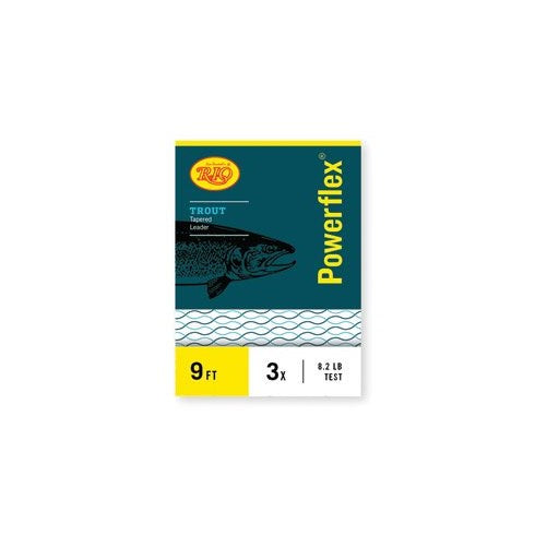 RIO Fly Fishing Power flex-Knotless 7.5' 0X-3 Pack Fishing Leaders, Clear
