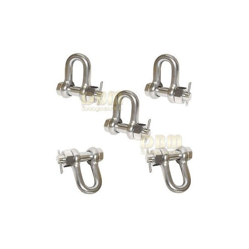 5 PC Stainless Steel 5/16'' Marine Bolt Screw Pin Chain Shackle D Anchor 1300 LB