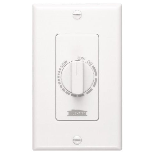 NuTone 57W Variable Speed Wall Control for Ventilation Fans, White