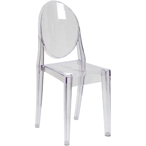 Flash Furniture Ghost Side Chair in Transparent Crystal