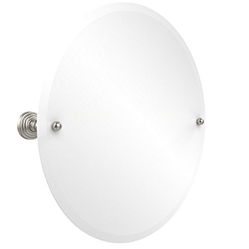 Allied Brass WP-90-SN 22-Inch Round Tilt Beveled Mirror, Satin Nickel