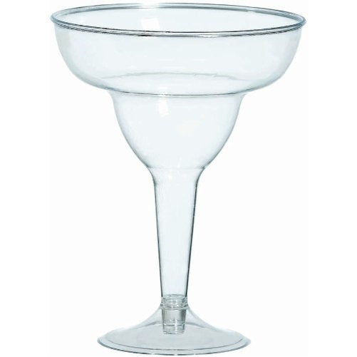 Amscan Clear Reusable Plastic Margarita Cocktail Glasses, Clear, 11 oz